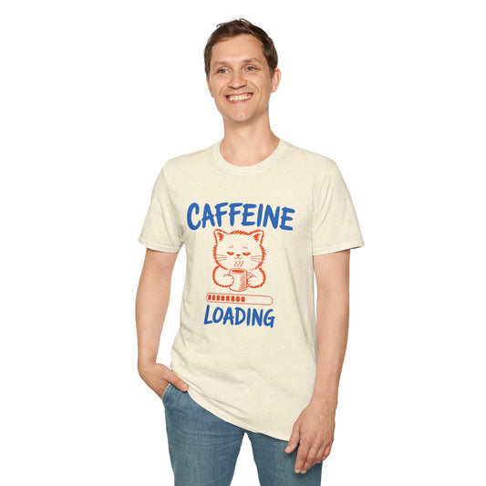 Caffeine Loading Cat T-Shirt – Cute Coffee Lover Graphic Tee