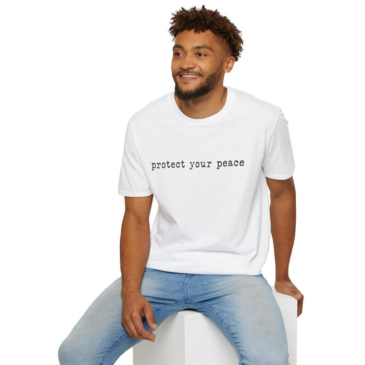 T-Shirt — "protect your peace" Minimalist Positive Message Tee