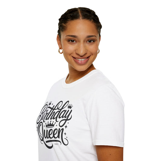 Birthday Queen T-Shirt — Crown Script Graphic Birthday Tee
