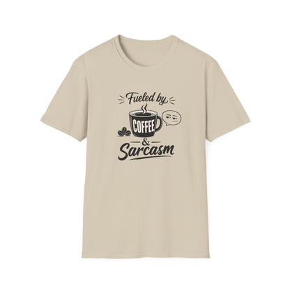 Fueled by Coffee & Sarcasm T-Shirt — Funny Coffee Lover Tee