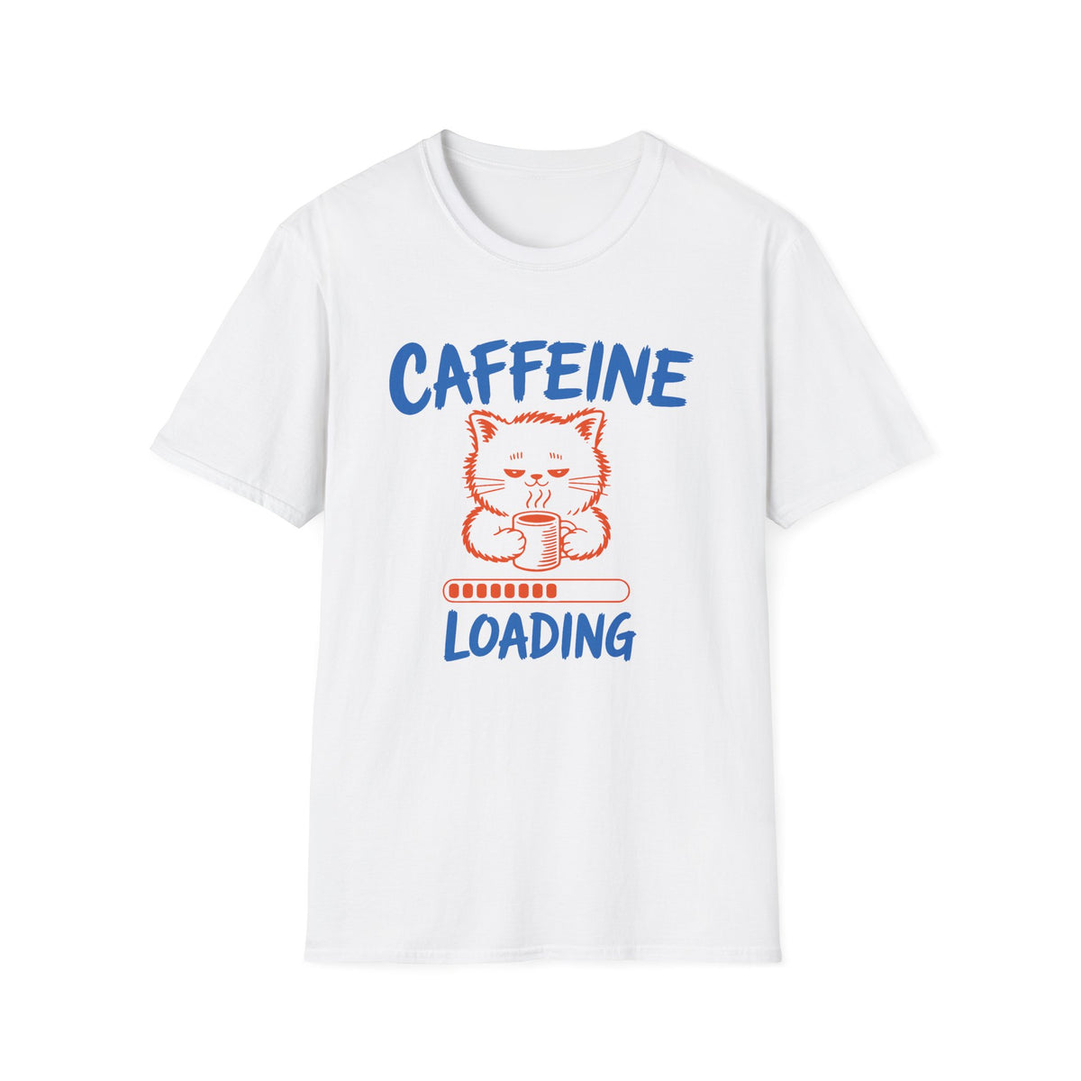 Caffeine Loading Cat T-Shirt – Cute Coffee Lover Graphic Tee