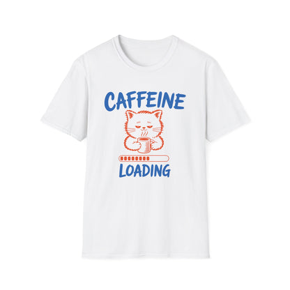 Caffeine Loading Cat T-Shirt – Cute Coffee Lover Graphic Tee