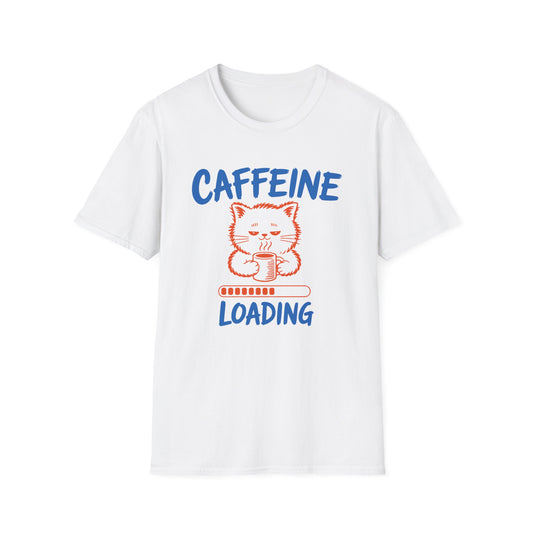 Caffeine Loading Cat T-Shirt – Cute Coffee Lover Graphic Tee