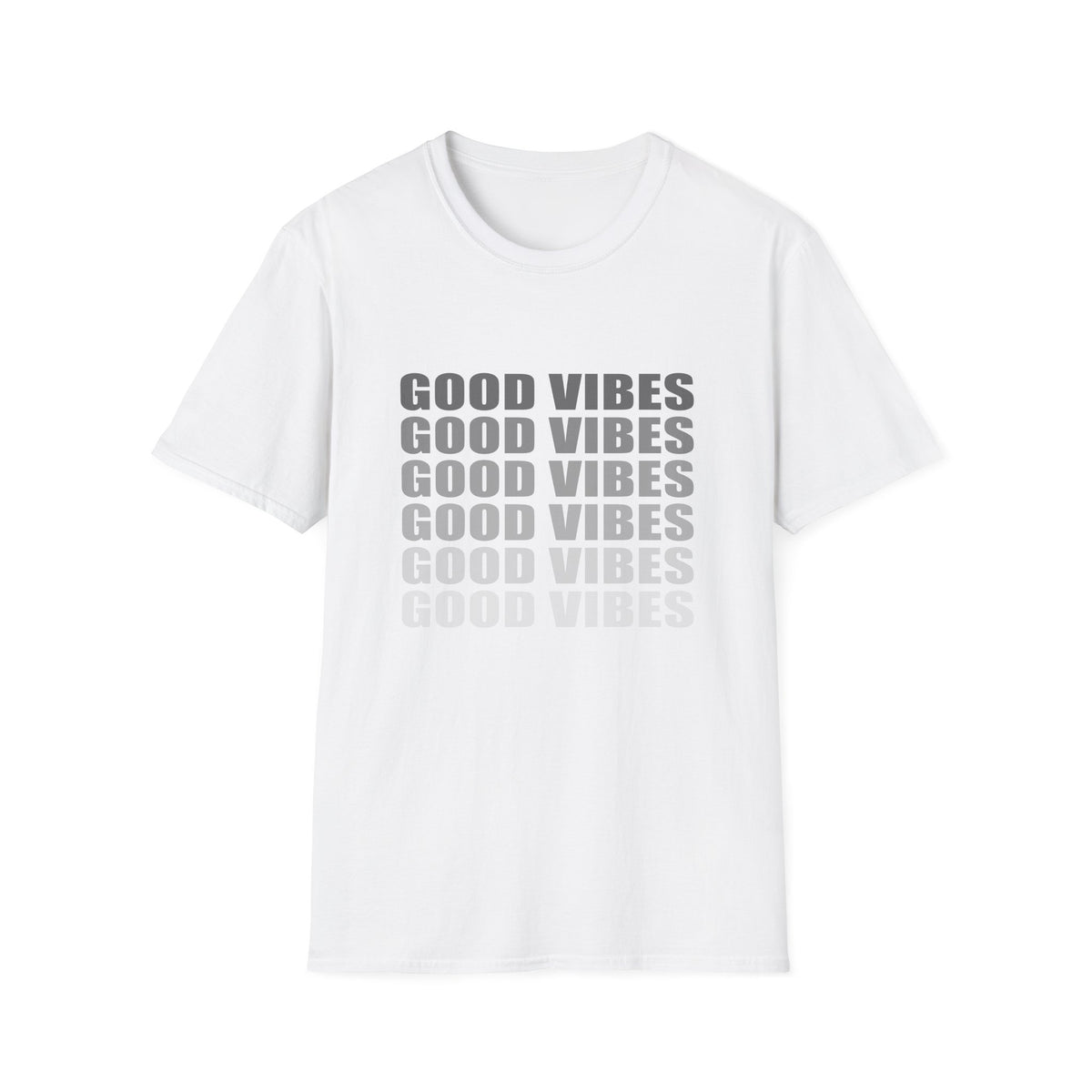 Good Vibes Repeat T-Shirt — Minimalist Grey Text Tee