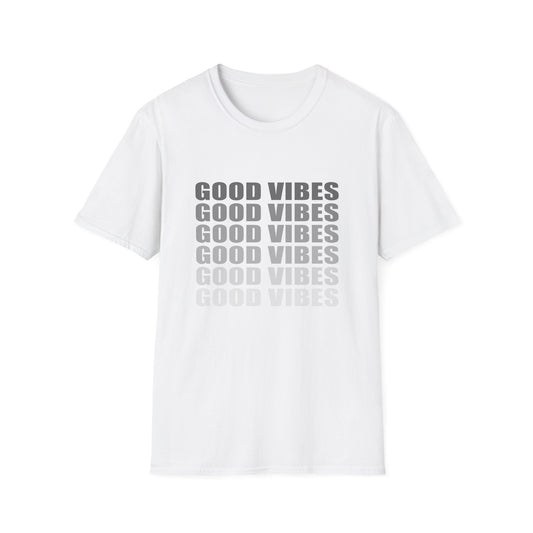 Good Vibes Repeat T-Shirt — Minimalist Grey Text Tee