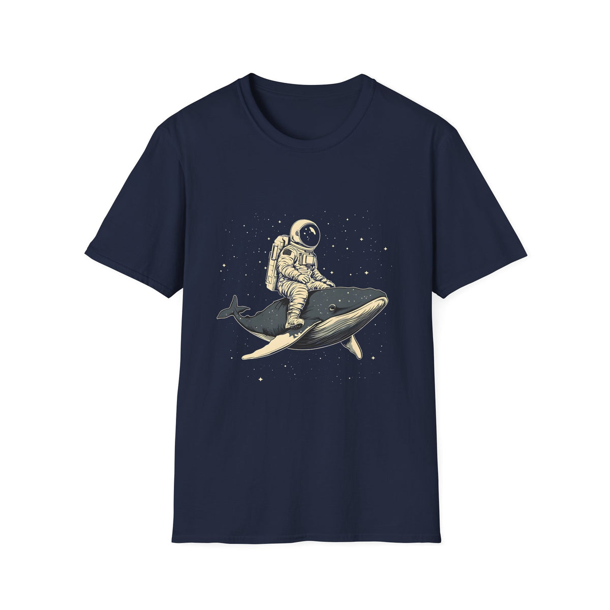 Astronaut Riding Whale T‑Shirt — Space Surfer Graphic Tee