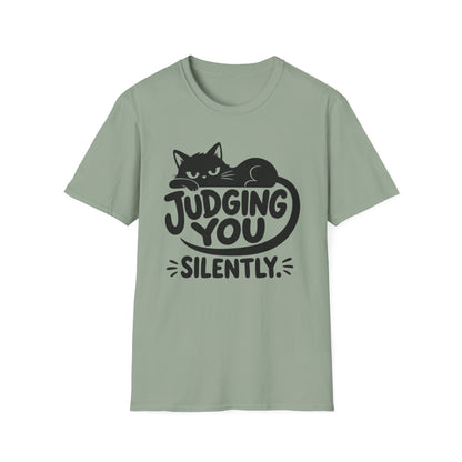 Judging You Silently Cat T-Shirt – Funny Grumpy Cat Graphic Tee