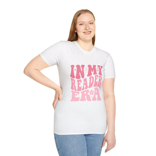 Reader Era T‑Shirt — 'In My Reader Era' Pink Retro Typography Shirt