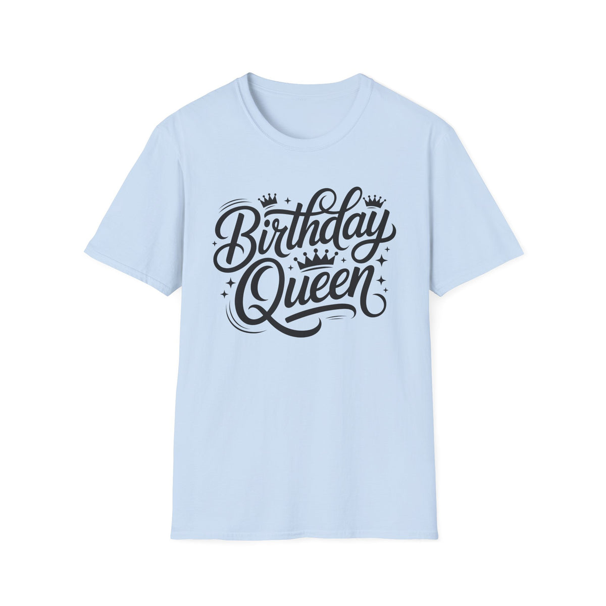 Birthday Queen T-Shirt — Crown Script Graphic Birthday Tee