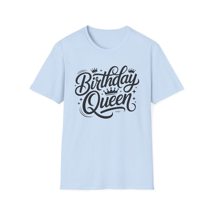 Birthday Queen T-Shirt — Crown Script Graphic Birthday Tee