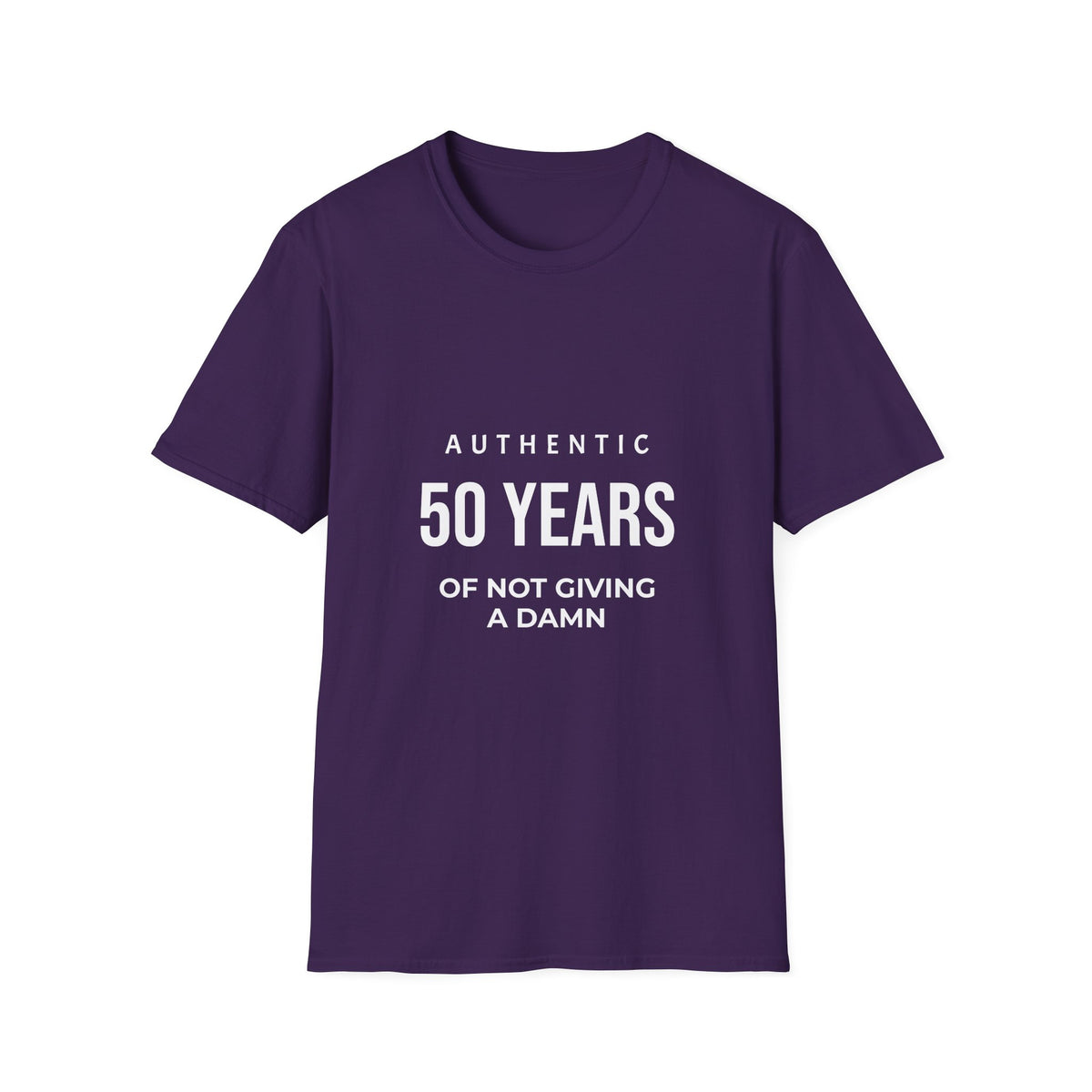 50th Birthday T-Shirt - "Authentic 50 Years of Not Giving a Damn" Celebration Tee