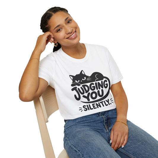 Judging You Silently Cat T-Shirt – Funny Grumpy Cat Graphic Tee