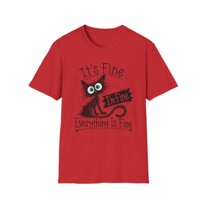 It's Fine Cat T-Shirt — Funny 'I'm Fine / Everything Is Fine' Graphic Tee