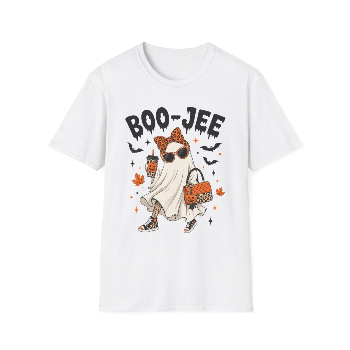 Halloween 'Boo-Jee' Ghost T-Shirt — Cute Leopard-Print Chic Costume Tee