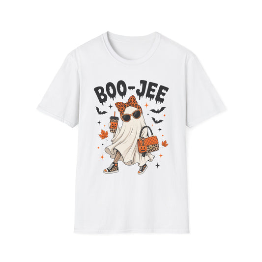 Halloween 'Boo-Jee' Ghost T-Shirt — Cute Leopard-Print Chic Costume Tee