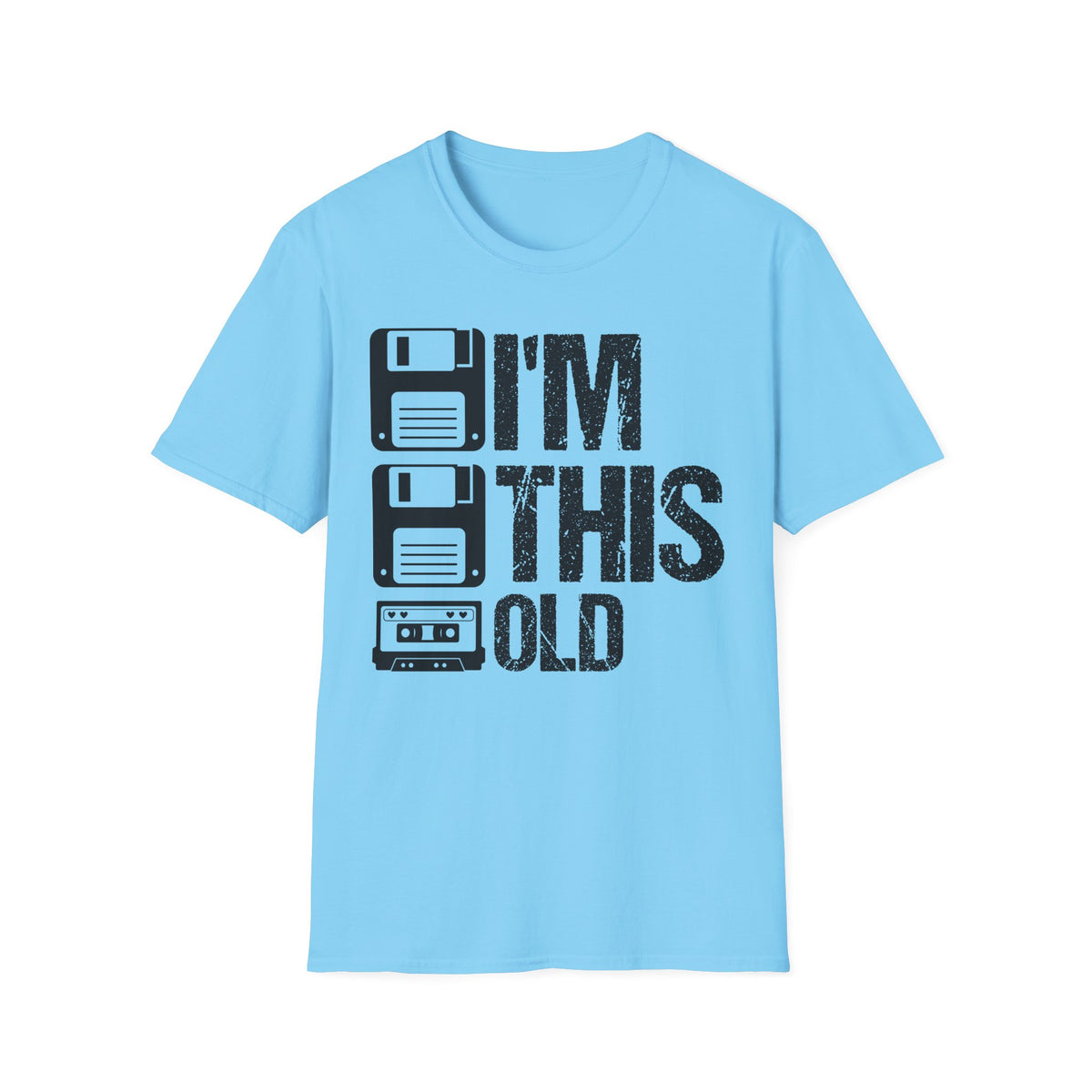 Vintage Tech 'I'm This Old' T‑Shirt — Retro Floppy Disk & Cassette Birthday Tee