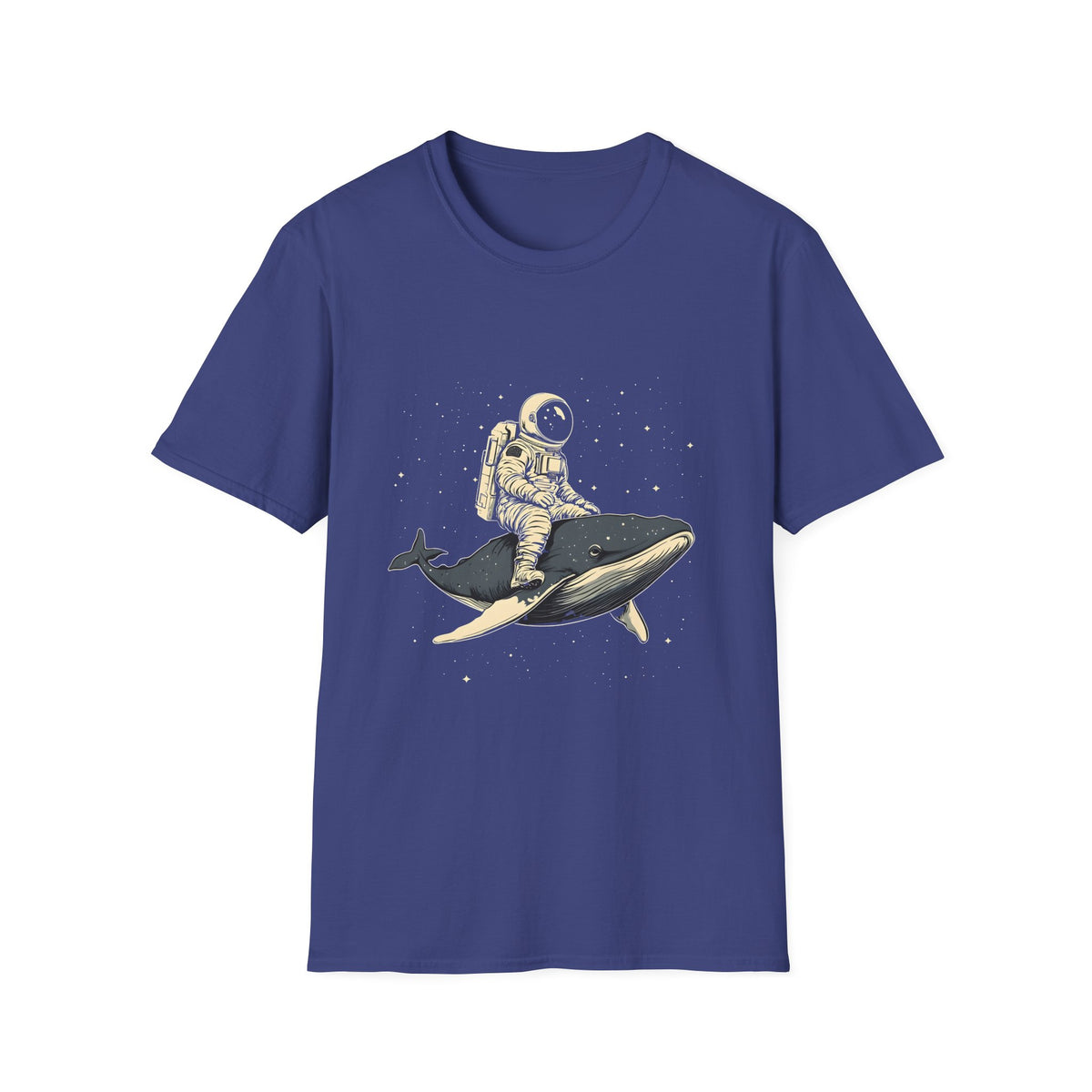 Astronaut Riding Whale T‑Shirt — Space Surfer Graphic Tee