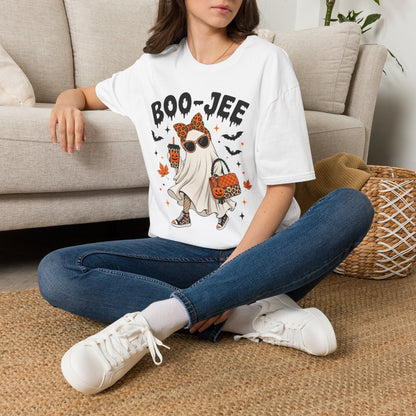 Halloween 'Boo-Jee' Ghost T-Shirt — Cute Leopard-Print Chic Costume Tee
