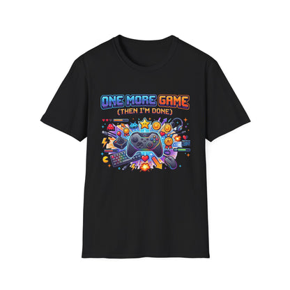 Gamer Tee "One More Game (Then I’m Done)" – Video Game Controller Graphic T-Shirt