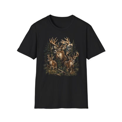 Deer Trio Graphic T-Shirt — Vintage Buck Hunting Tee