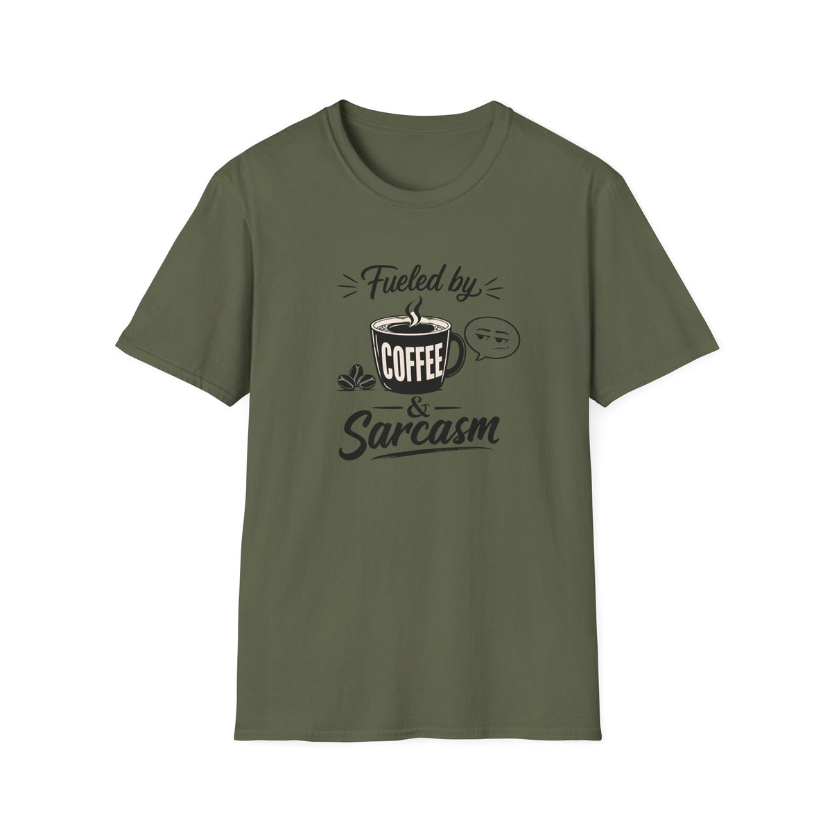 Fueled by Coffee & Sarcasm T-Shirt — Funny Coffee Lover Tee