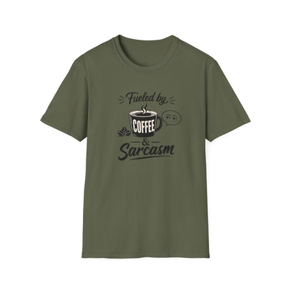 Fueled by Coffee & Sarcasm T-Shirt — Funny Coffee Lover Tee
