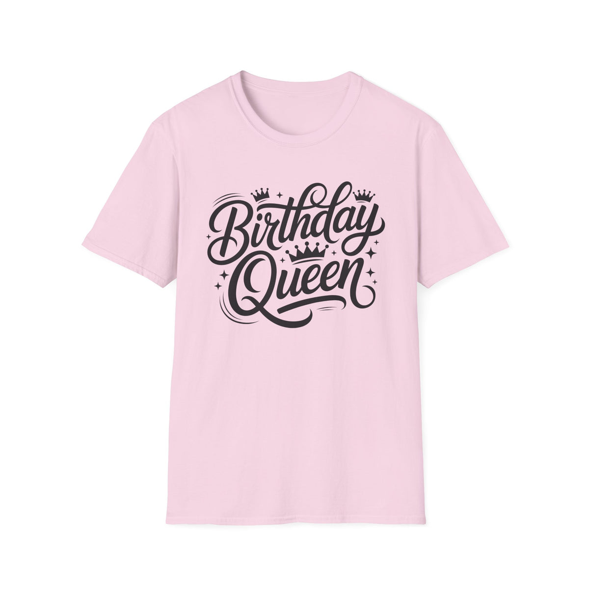 Birthday Queen T-Shirt — Crown Script Graphic Birthday Tee