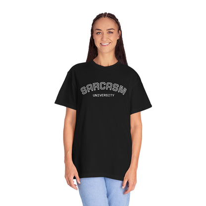 Sarcasm University T-Shirt — Funny College Style Graphic Tee