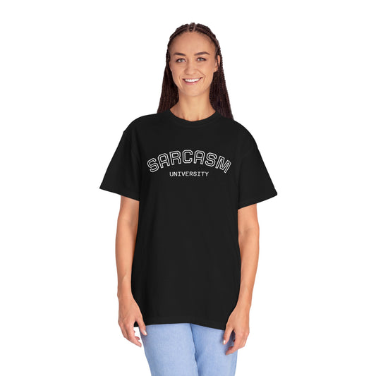 Sarcasm University T-Shirt — Funny College Style Graphic Tee