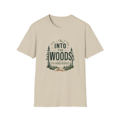 Into The Woods T-Shirt — 'Into The Woods (To Avoid People)' Graphic Tee, Camping & Outdoor Humor