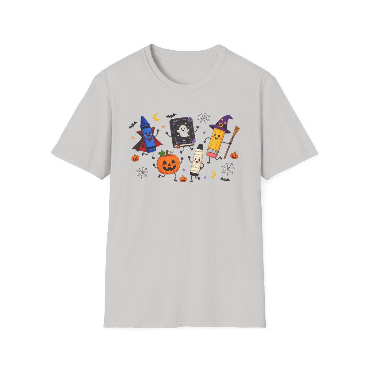 Halloween Candy Characters T-Shirt — Cute Pumpkin, Ghost & Crayon Costume Tee