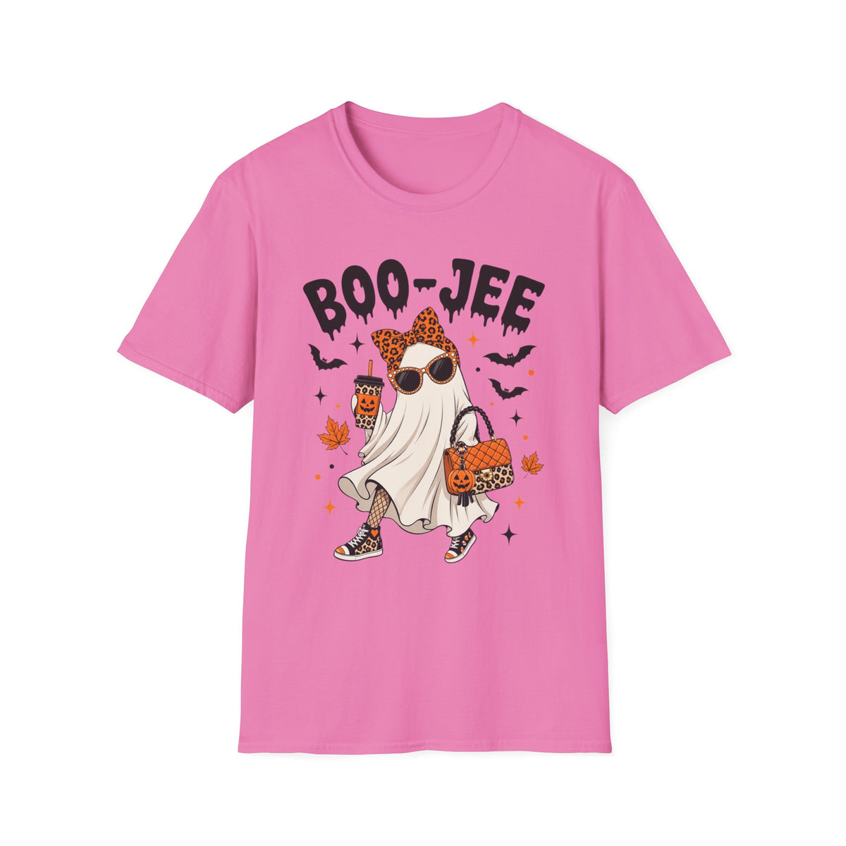 Halloween 'Boo-Jee' Ghost T-Shirt — Cute Leopard-Print Chic Costume Tee