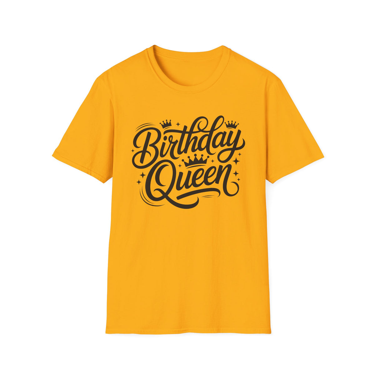 Birthday Queen T-Shirt — Crown Script Graphic Birthday Tee