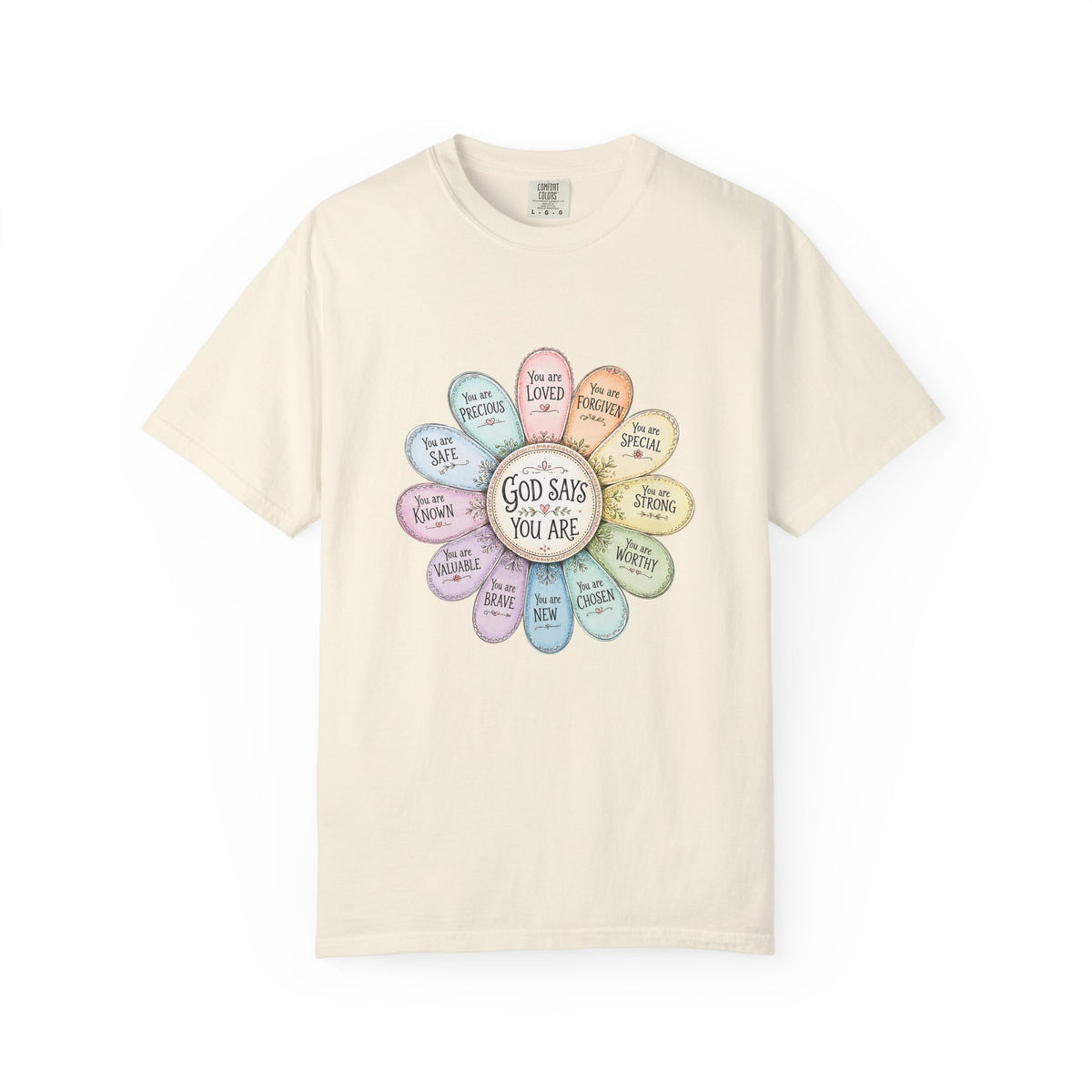 God Says You Are - Floral Affirmation T-Shirt