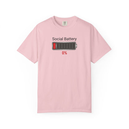Social Battery 0% — Funny Introvert Graphic Tee