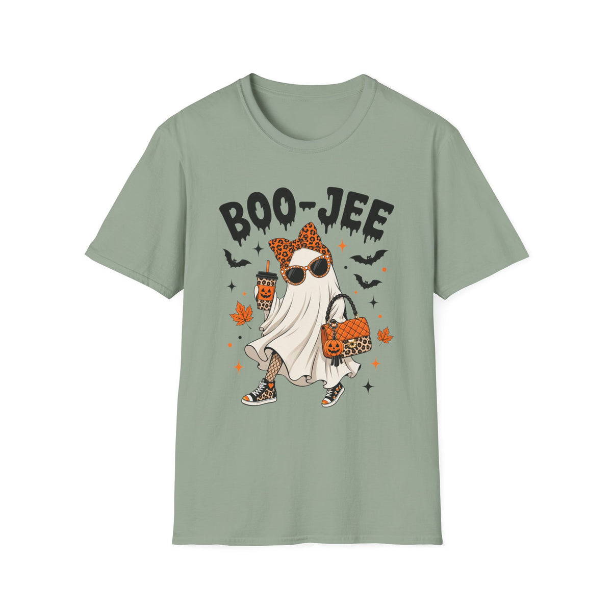 Halloween 'Boo-Jee' Ghost T-Shirt — Cute Leopard-Print Chic Costume Tee