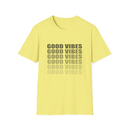 Good Vibes Repeat T-Shirt — Minimalist Grey Text Tee