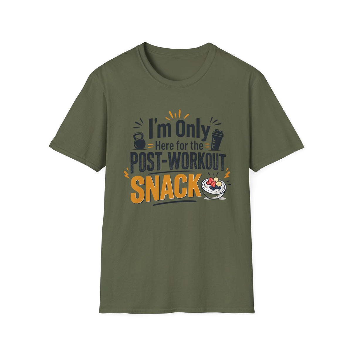 Post-Workout Snack T-Shirt – "I’m Only Here for the Post-Workout Snack" Fitness Tee