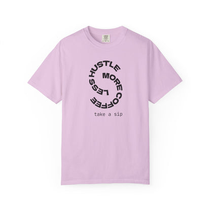 Coffee Hustle T-Shirt — "Hustle More, Coffee Less" Minimal Graphic Tee
