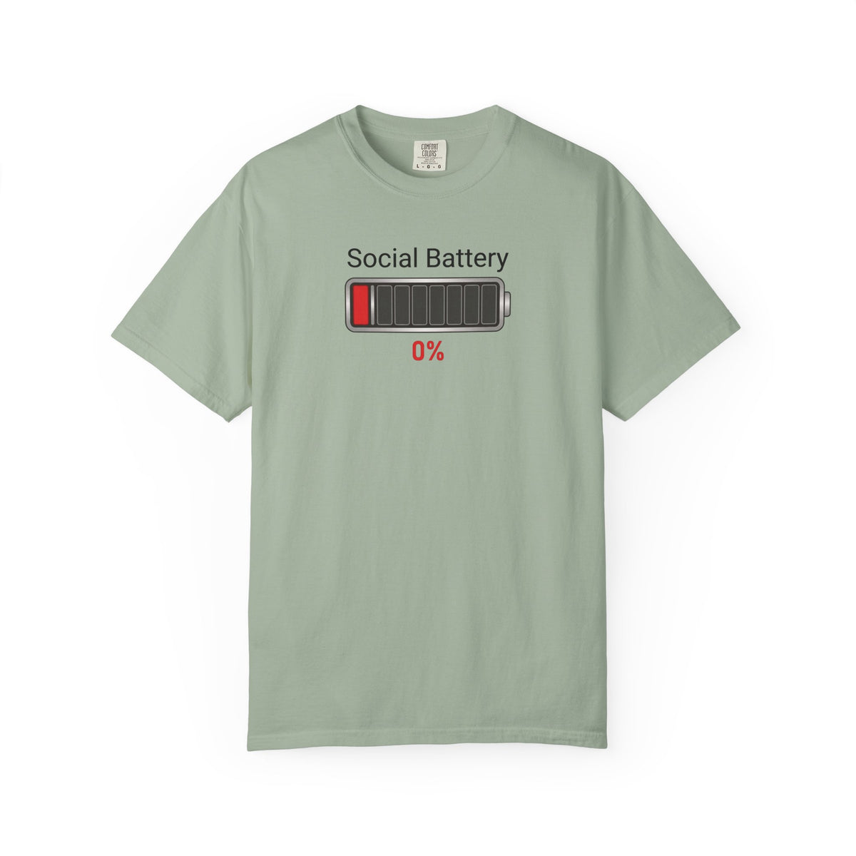 Social Battery 0% — Funny Introvert Graphic Tee