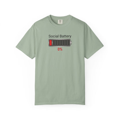Social Battery 0% — Funny Introvert Graphic Tee