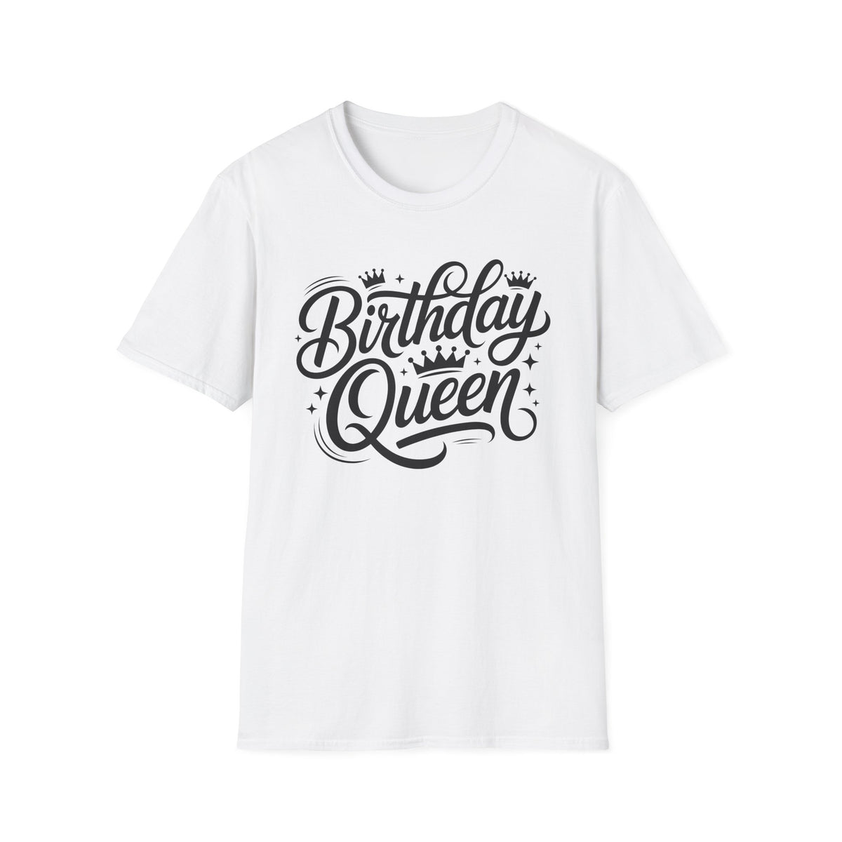 Birthday Queen T-Shirt — Crown Script Graphic Birthday Tee