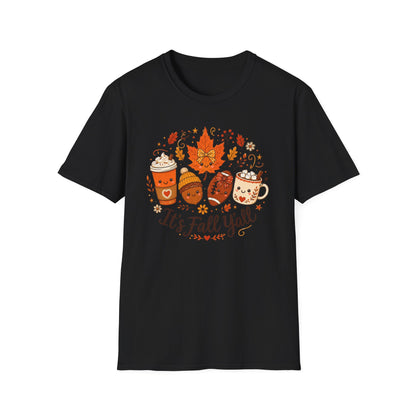 Fall Y'all T-Shirt — Cute Autumn Coffee, Acorn & Football Graphic Tee