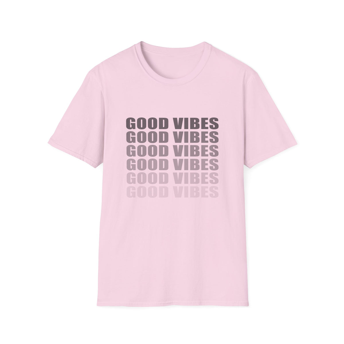 Good Vibes Repeat T-Shirt — Minimalist Grey Text Tee