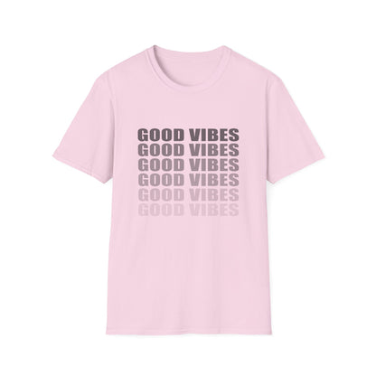 Good Vibes Repeat T-Shirt — Minimalist Grey Text Tee
