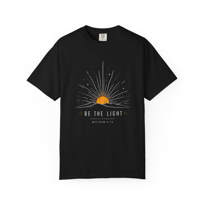 Be The Light Sunrise Graphic T-Shirt — Inspirational Christian Tee