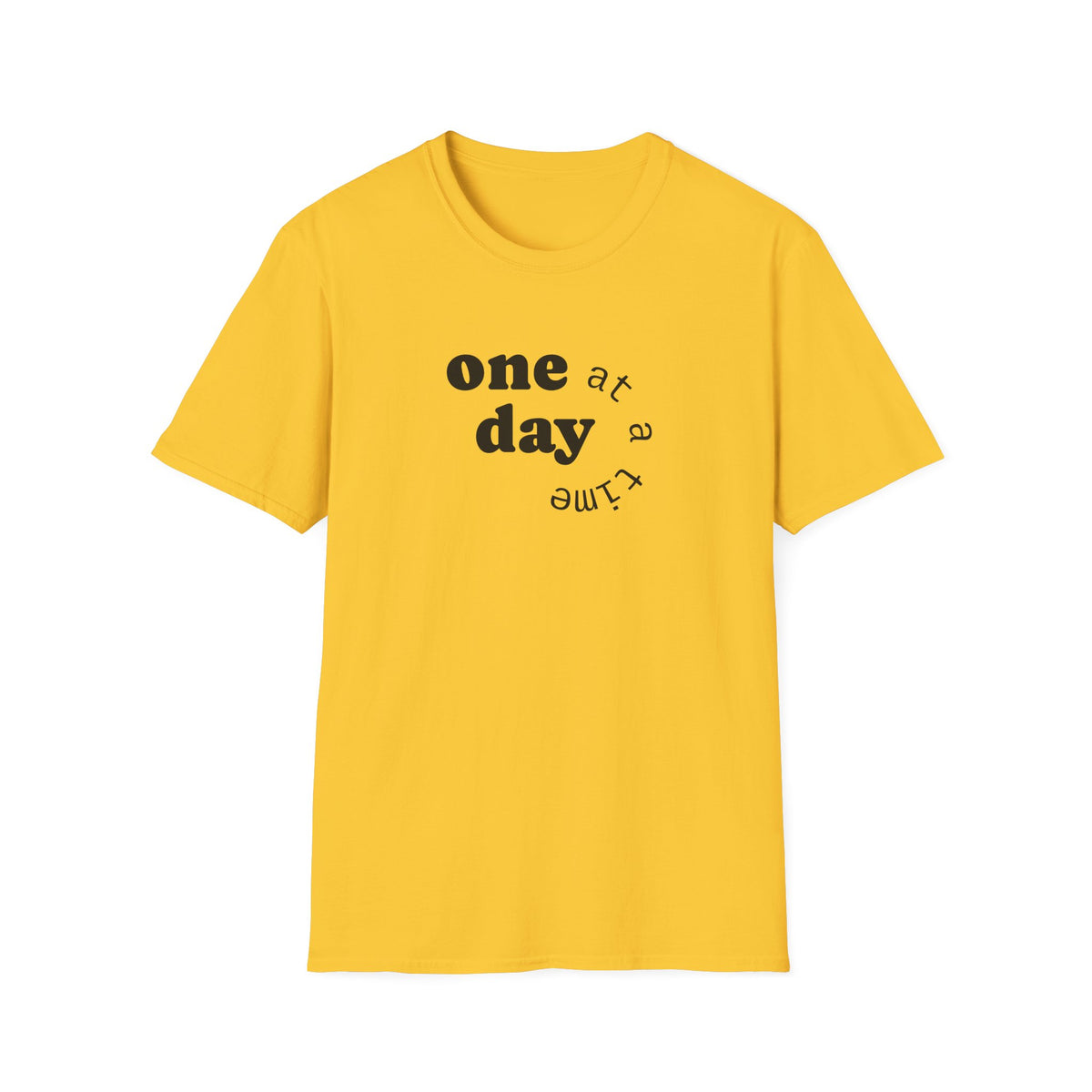 T-Shirt — "one day at a time" Minimalist Recovery Tee