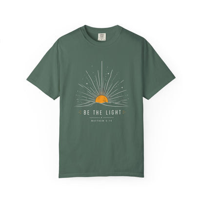 Be The Light Sunrise Graphic T-Shirt — Inspirational Christian Tee