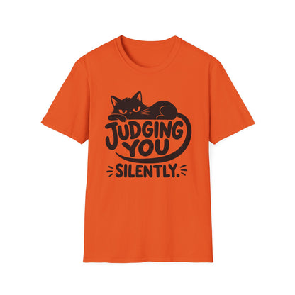 Judging You Silently Cat T-Shirt – Funny Grumpy Cat Graphic Tee