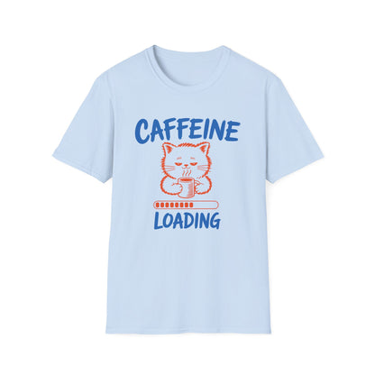 Caffeine Loading Cat T-Shirt – Cute Coffee Lover Graphic Tee